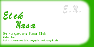 elek masa business card